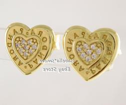 Con Griffe Cuore Originale PANDORA Splendere Placcato Oro Lo