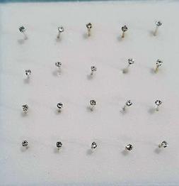 Da Naso In Metallo Rodiato Con Perno Con Strass Swarovski