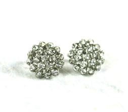 A Clip Con Strass Colore Silver Da Donna No Senza Foro Vinta