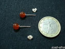 Argento 925 Pietre Dure Originali Corniola 6 Mm Farfalline