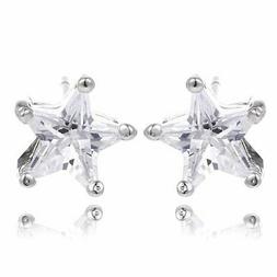 Argento 925 Punto Luce Stella 5mm Zirconi Brillanti Uomo Don