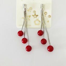 Da Donna Lungo Perline Ch151 Rosso