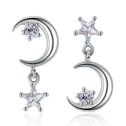 Donna Silver Argento 925 Stella Luna Zircone R105