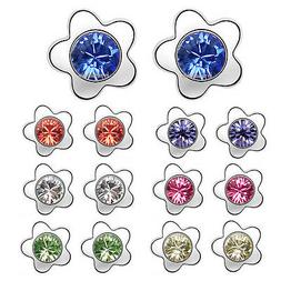 Donna Uomo Cristallo Swarovski Elements Fiore Vari Colori Or