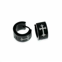 Uomo Acciaio Nero Croce Gotico Giglio Medievale 015