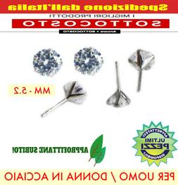 Uomo Donna Zirconi Punto Luce In Acciaio Unisex Mm 5.2