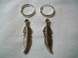 Vero Argento 925 Cerchietto Liscio Piuma Uomo Donna