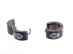 Coppia Orecchino Per Uomo Donna Ado Acciaio Placca Nuovo Ner