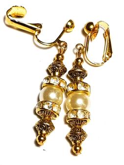 Oro Vintage Stile Sposa Pendenti Perline Di Vetro