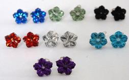 Cristallo Fiore Orecchino - Ideale Bambini - 10 Colori
