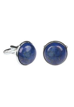 Da Uomo Scuro Blu Navy Gemelli con Scatola Argento Lapislazz