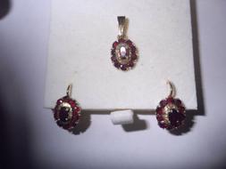 E Ciondolo Con Granati In Oro 18kt 750