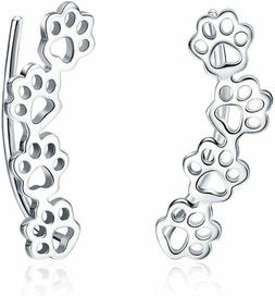 CNNIK Donna 925 Argento Sterling Zampa di Cane Orecchini, Ea