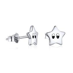 Argento Sterling Bottone Twinkle Piccolo Star Ipoallergenici