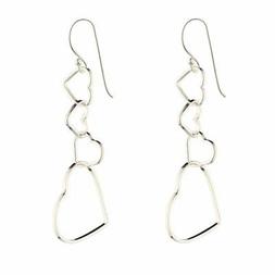 Silverly Donna Argento 925 Quattro Cuori Intrecciati Orecchi
