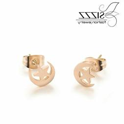 A Lobo Gioielli Luna Stella Design Moda Placcato Oro Rosa Al