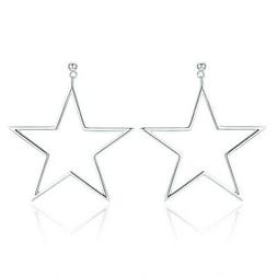 Punk Rock Star Goccia Geometrico Linea 925 Argento Sterling