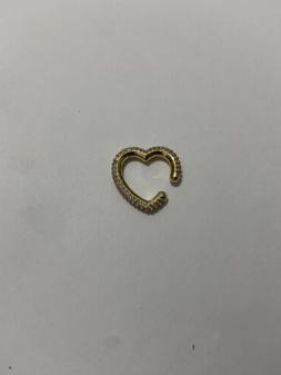 Ear Cuff Cuore Dorato Con Strass