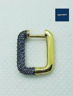 Ear Cuff  Mono Orecchino in argento 925 dorato zirconi blu