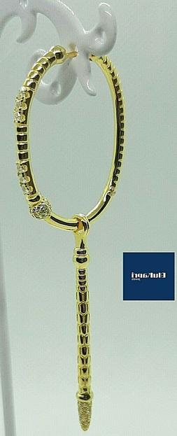 Ear Cuff  Mono Orecchino in argento 925 dorato cerchio con p