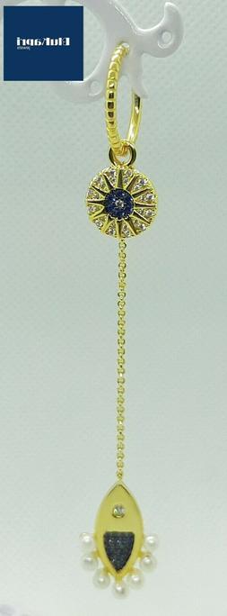 Ear Cuff  Mono Orecchino in argento 925 dorato pendente lung