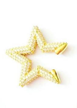 Earcuff &ldquo;STAR DIAMOND&rdquo; Gold/White