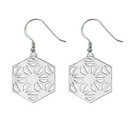 Fiocco di Neve Esagonale Tono Argento IN Acciaio Inox Legger