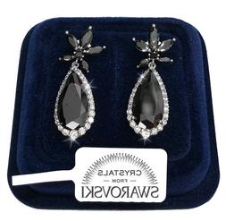 Donna Pl. Oro Bianco 18k Con Cristalli Swarovski Nero