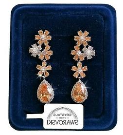 Pl. Oro Bianco 18k Con Cristalli Swarovski Cipria