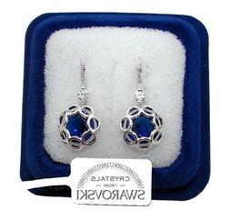 Donna Pl. Oro Bianco 18k Blu Con Cristalli Swarovski