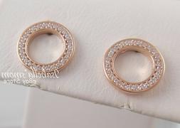 Forever PANDORA Originale Rosa Placcato Oro Cerchio Aperto O