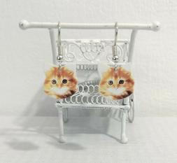 foto orecchini in resina pendenti ipoallergenici gatto
