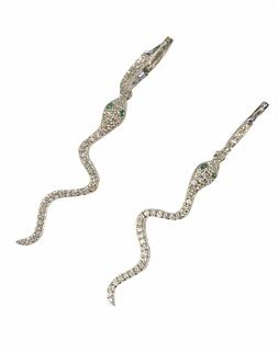 Serpente Con Zirconi E Argento 925 Chiusura Scatto