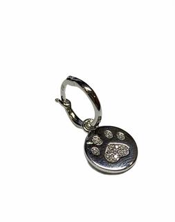 Con Ciondolo Zampa Cane Con Zirconi In Argento 925