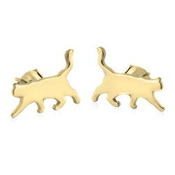 Gatto 24k Placcato Oro Bambini Orecchini