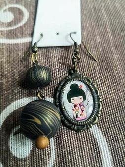 Geisha cute kawaii japan earrings
