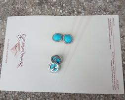 Gemelli turchese argento 925 rodiato handmade doppio marchio