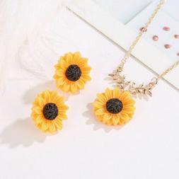 Moda Catena Donna Ciondolo Set Girasole