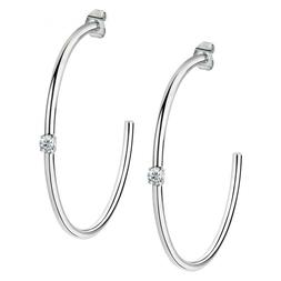 &nbsp; A Cerchio Grande Acciaio Con Pietra Cristallo Bian