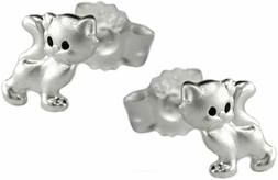 Bambini Gatto In Argento 925 Lucido Opaco 6 X 5...