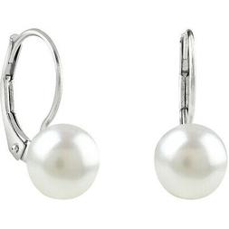 Con Perle Mm 6,5 In Oro Bianco 18kt , Nuovi