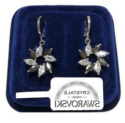 Da Donna Pl. Oro Bianco 18k Con Cristalli Swarovski Nero