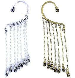 Goth punk doppio lato pendenti teschio polsino orecchino ore