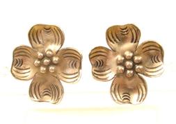 Gradevole Vintage Floreale Argento Sterling Fiore di Loto Vi