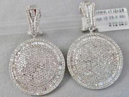 Grande 3.43ctw Pav&eacute; di Diamanti 14k con Oro Pendenti Aureol