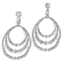 In 14kt Oro Bianco Con 3 File