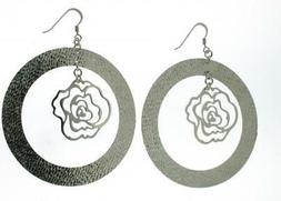 Cerchio Argento Pendenti Con Rosa