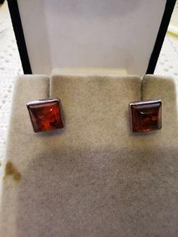 Vintage Attacco A Perno Argento 925 Non Punzonato Corniola