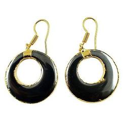 Gunmetal Forma Rotonda 24k Placcato Oro Donna Alla Moda Pend