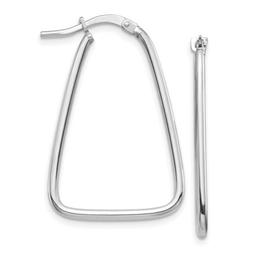 Italiano 14k Oro Bianco Alto Lucido 1.5mm x 44mm Grande Pend